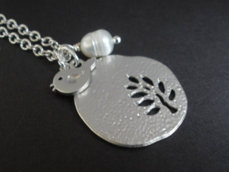 Vogel Halskette, Baum Silber Blatt Vogel, Birdie, Spatz, Des Lebens, Blatt, Mama Geschenk, Freund Geschenk Vogel Halskette, Baum Silber Blatt Vogel, Birdie, Spatz, Des Lebens, Blatt, Mama Geschenk, Freund Geschenk von mlejewelry