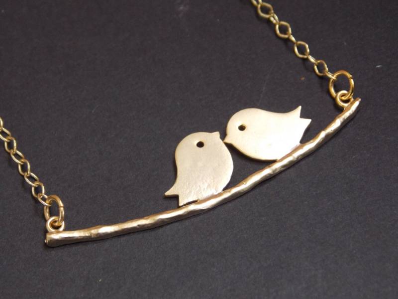 Vogel Halskette, Goldvogel Zwei Vögel Auf Ast, Gold Twig, Spatzen Matt, Süße Vögel, Goldkette, Geschenk Für Freund Vogel Halskette, Goldvogel Zwei Vögel Auf Ast, Gold Twig, Spatzen Matt, Süße Vögel, Goldkette, Geschenk Für Freund von mlejewelry