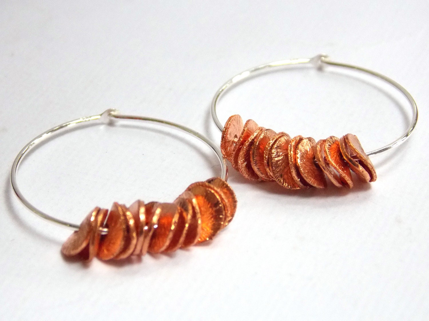 sterling Silber Creolen, Kleine Kupfer, Braun, Creolen sterling Silber Creolen, Kleine Kupfer, Braun, Creolen von mlejewelry