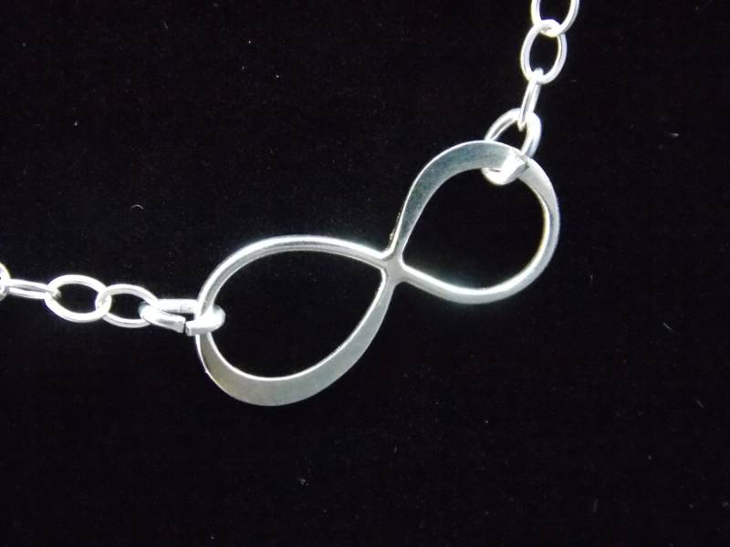 sterling Silber Infinity Halskette, Infinity-Anhänger, Infinity-Link, Infinity-Charme, Ewigkeit Beste Freundin, Doppel, Brautjungfer Geschenk von mlejewelry