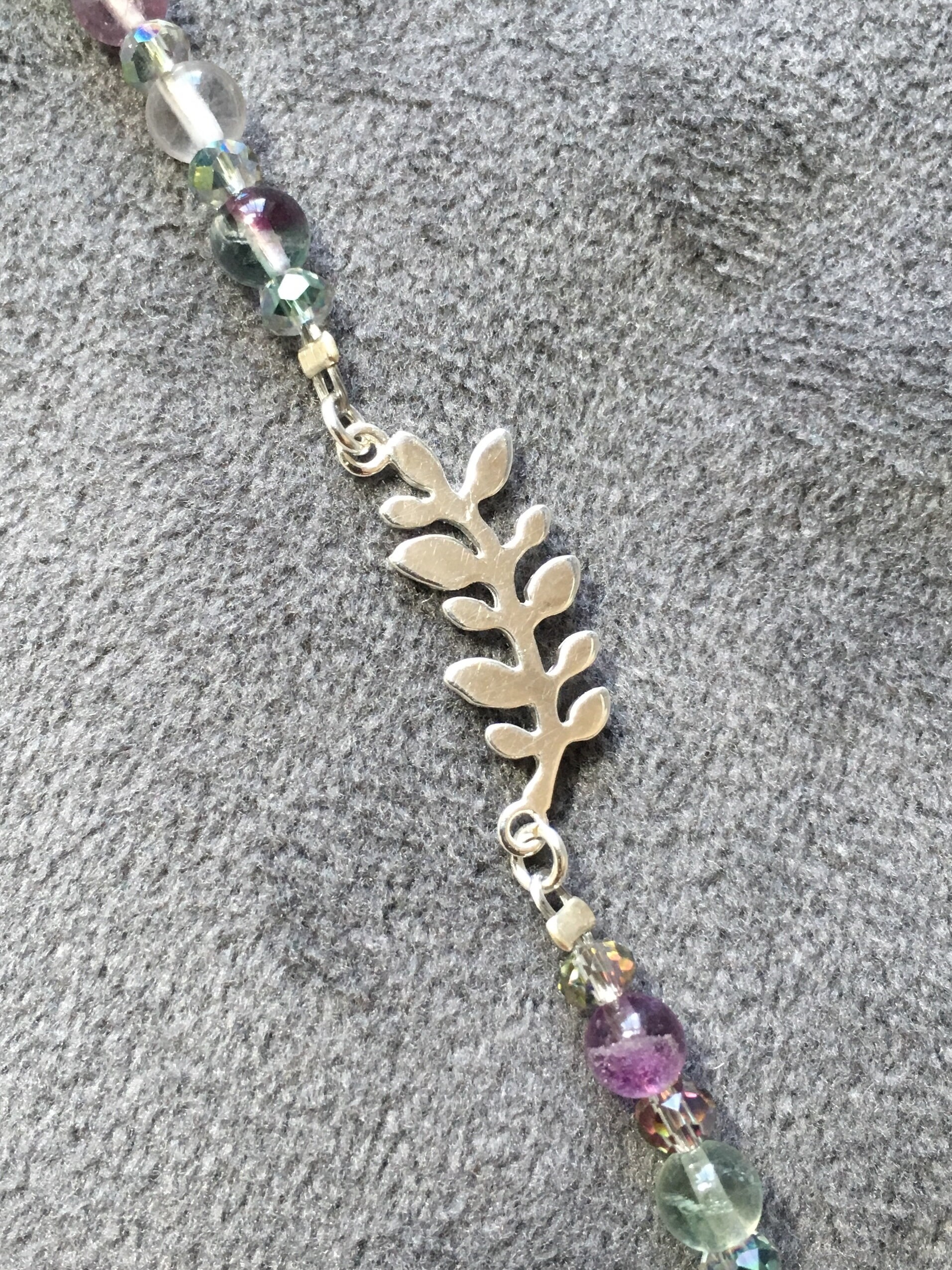 Damen Fluorit Edelstein Pendent Armband, Mit Massiven Sterling Silber Olive Baum Zentrum Eleganten Schmuck Perfekt Für Geschenk von mmilltownJewels