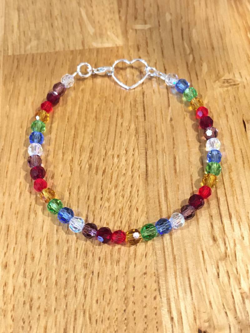 Valentines Inklusion Diese Zarten Funkelnden Damen Swarovski Mixed Color Perlen Mit Sterling Silber Großen Statement Herz von mmilltownJewels