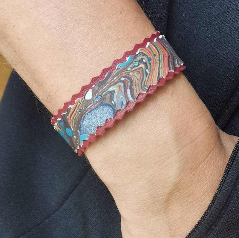 Lederarmband Marmoriert Freundschaftsarmband Unisex Einzelstück Lederarmband Marmoriert Freundschaftsarmband Unisex Einzelstück von mmunikat7