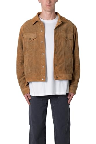 mnml Herren Men's Suede Jacket Trucker-Jacke, Braun, XXL von MNML