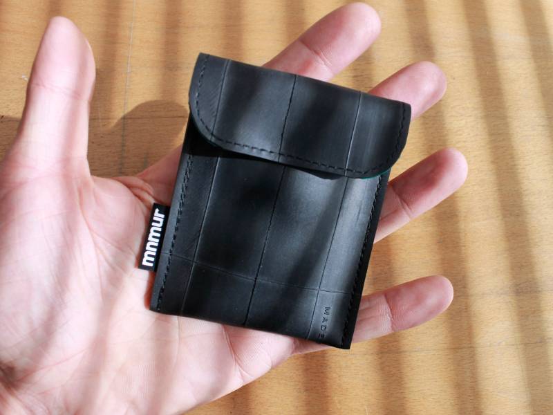 Handgefertigte Mini-Geldbörse Mit Recycelten Fahrradschläuchen/Kartenhalter Geldbörse Taschenformat von mnmur