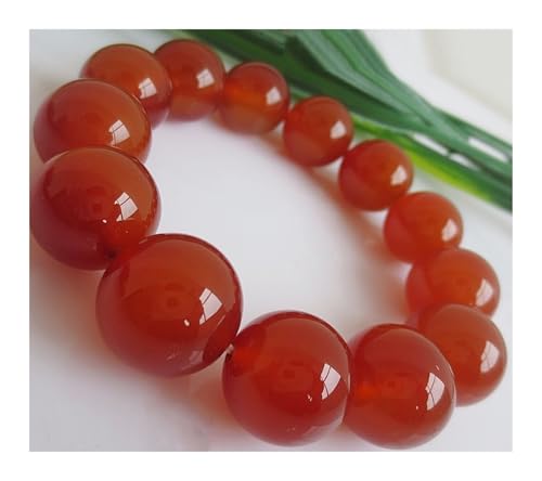 mnopx Achat-Stein-Armband, 8 Mm, Naturstein, Verstellbar, Dehnbar, Kristallperlen, Unisex-Geschenk(16mm) von mnopx