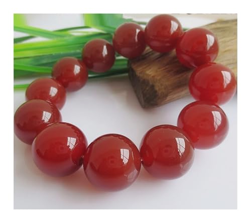 mnopx Achat-Stein-Armband, 8 Mm, Naturstein, Verstellbar, Dehnbar, Kristallperlen, Unisex-Geschenk(18mm) von mnopx