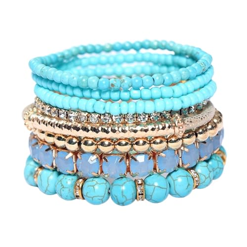 mnopx Perlenarmbänder for Damen, modisches Stapelarmband-Set im Bohème-Stil – Muttertags- und Geburtstagsgeschenk(Style 2) von mnopx