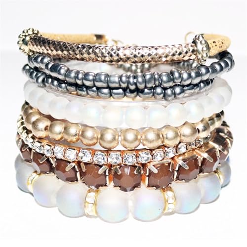 mnopx Perlenarmbänder for Damen, modisches Stapelarmband-Set im Bohème-Stil – Muttertags- und Geburtstagsgeschenk(Style 3) von mnopx