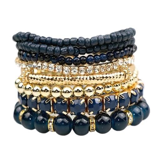 mnopx Perlenarmbänder for Damen, modisches Stapelarmband-Set im Bohème-Stil – Muttertags- und Geburtstagsgeschenk(Style 6) von mnopx