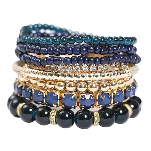 mnopx Perlenarmbänder for Damen, modisches Stapelarmband-Set im Bohème-Stil – Muttertags- und Geburtstagsgeschenk(Style 7) von mnopx