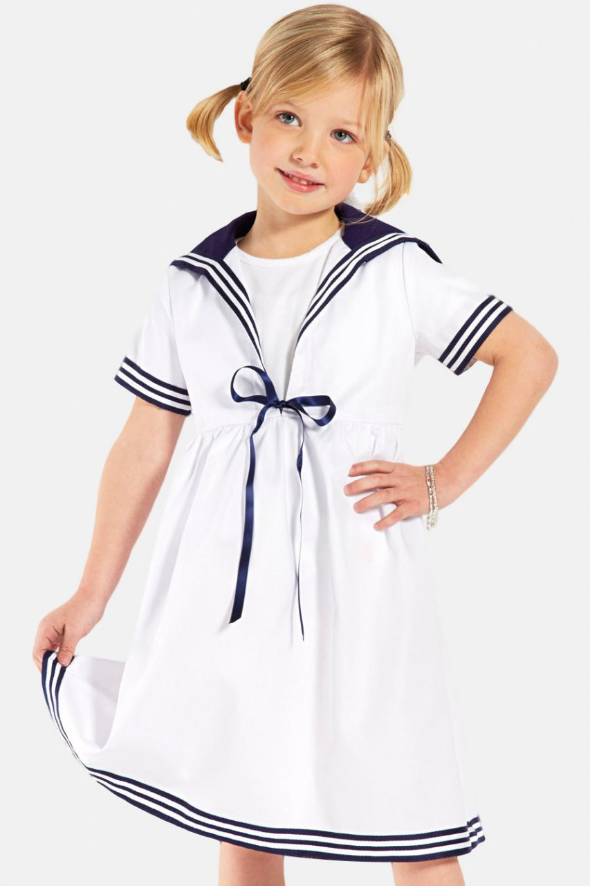 Kinder-Matrosenkleid - weiß von modAS