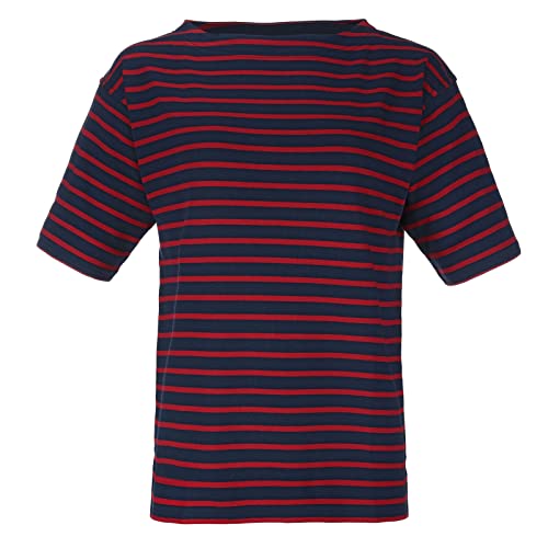 modAS Bretonisches Damen-T-Shirt mit U-Boot Ausschnitt - Ringelshirt Kurzarm Basic Shirt Gestreift aus Baumwolle von modAS