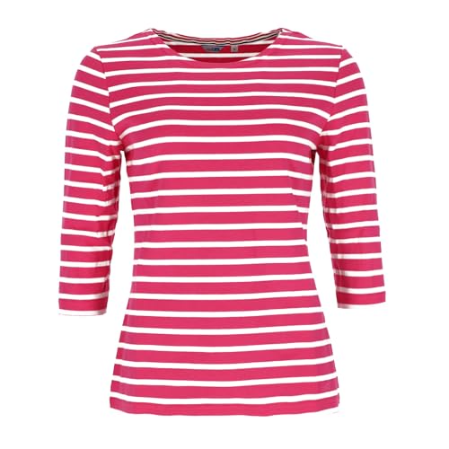 modAS Bretonisches Damenshirt mit 3/4-Arm - Streifenshirt Ringelshirt Basic Shirt Gestreift aus Baumwolle von modAS