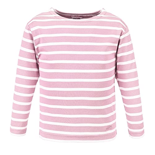 modAS Bretonisches Shirt für Kinder - Longsleeve Pullover Langarm Shirt mit Streifen Mädchen Jungen aus Baumwolle in Rosa/Weiß Größe 164 von modAS