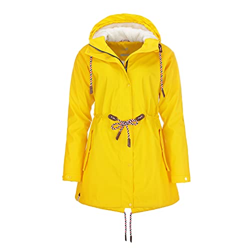 modAS Damen Regenmantel aus PU - Frauen Regenjacke gefüttert mit Teddy-Fleece Futter wasserdicht in Gelb Größe 48 bis 50 modAS Damen Regenmantel aus PU - Frauen Regenjacke gefüttert mit Teddy-Fleece Futter wasserdicht in Gelb Größe 48 bis 50 von modAS