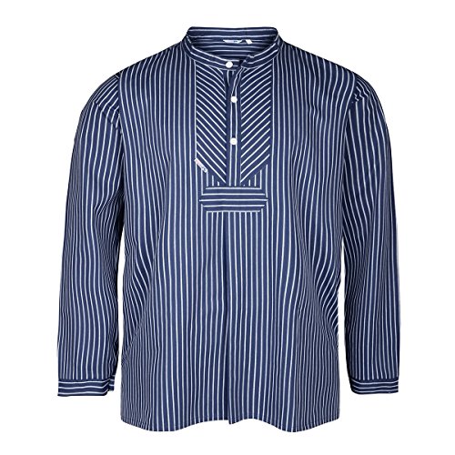 modAS Fischerhemd blau-weiß gestreift Übergröße, Größe:70 von modAS