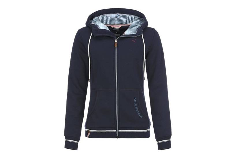 modAS Fleecejacke Damen Fleece-Kapuzenjacke Meerzeit mit Kapuze mit Durchzugsband von modAS