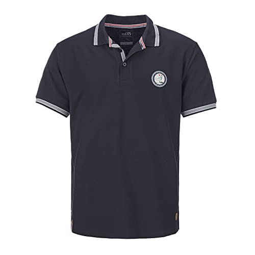 modAS Herren Poloshirt Kurzarm maritim - Polohemd T-Shirt mit Polokragen aus Baumwolle in Marine Blau Größe 3XL von modAS