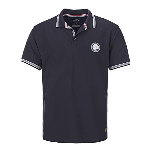 modAS Herren Poloshirt Kurzarm maritim - Polohemd T-Shirt mit Polokragen aus Baumwolle in Marine Blau Größe XXL von modAS
