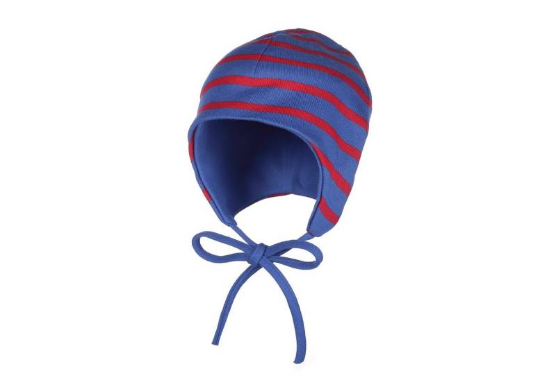 modAS Jerseymütze Baby Mütze Baumwolle - Kopfbedeckung mit Bindeband und Ohrenschutz von modAS