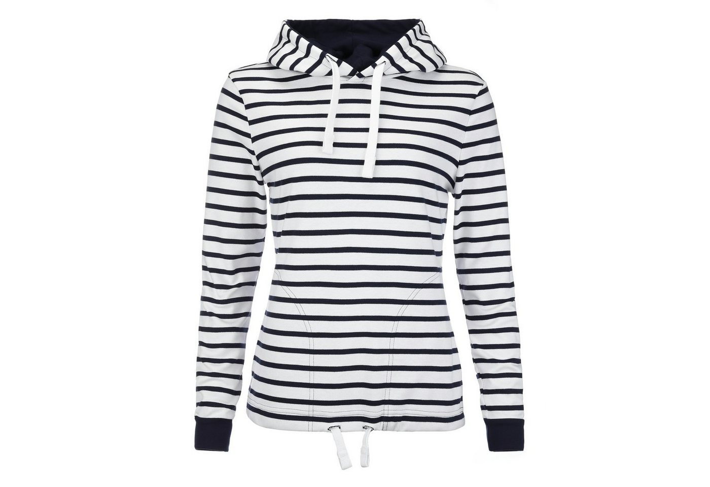 modAS Kapuzenpullover Damen Kapuzenshirt Maritim gestreift - Langarmshirt Streifen Baumwolle von modAS