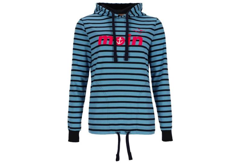 modAS Kapuzenshirt 29025 Damen Langarm-Shirt Moin-Print mit Streifen - Shirt mit Kapuze von modAS