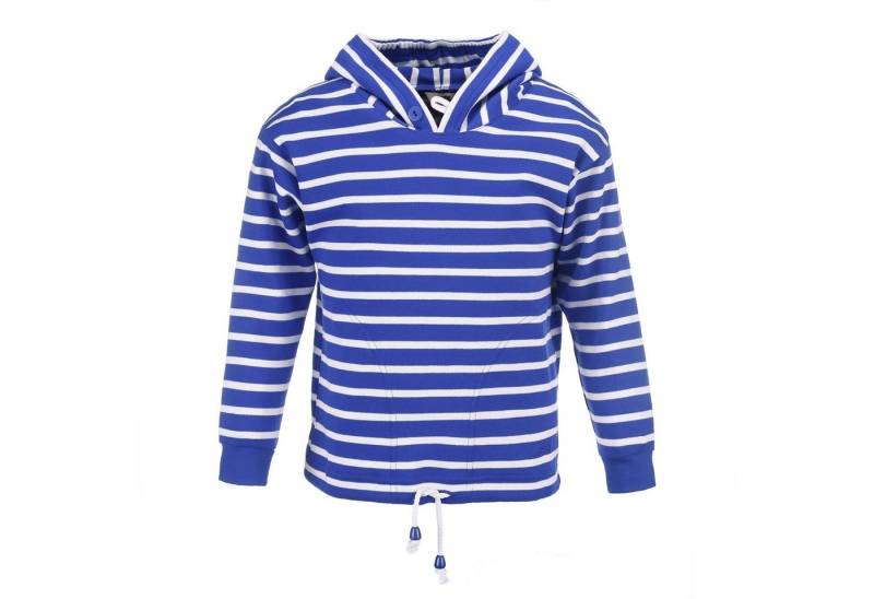 modAS Kapuzenshirt Kinder Pullover mit Streifen - Kapuzenpullover mit Kordelzug am Bund von modAS