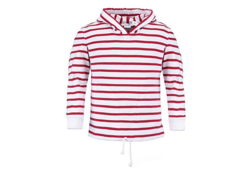 modAS Kapuzenshirt Kinder Pullover mit Streifen - Kapuzenpullover mit Kordelzug am Bund von modAS