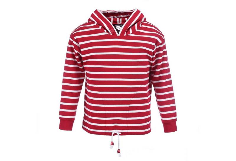 modAS Kapuzenshirt Kinder Pullover mit Streifen - Kapuzenpullover mit Kordelzug am Bund von modAS
