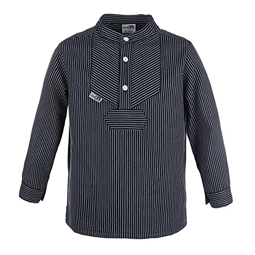 modAS | Kinder-Fischerhemd „BasicLine“ | schmaler Streifen | Größe 122/128 von modAS