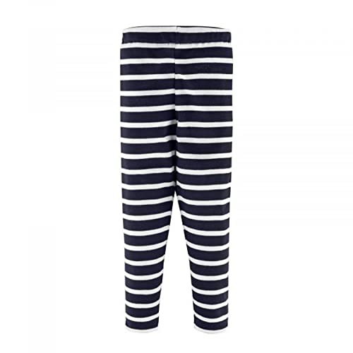 modAS Kinder Leggings Freizeithose Mädchen Jungen - Kinder-Hose Baumwolle gestreift in Blau-Weiß Größe 128 von modAS