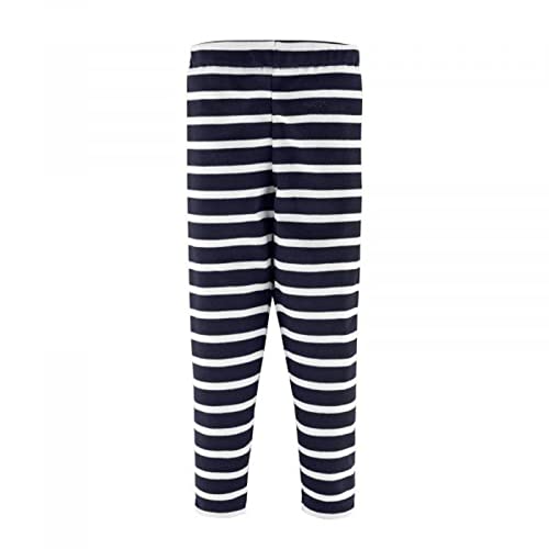 modAS Kinder Leggings Freizeithose Mädchen Jungen - Kinder-Hose Baumwolle gestreift in Blau-Weiß Größe 140 von modAS