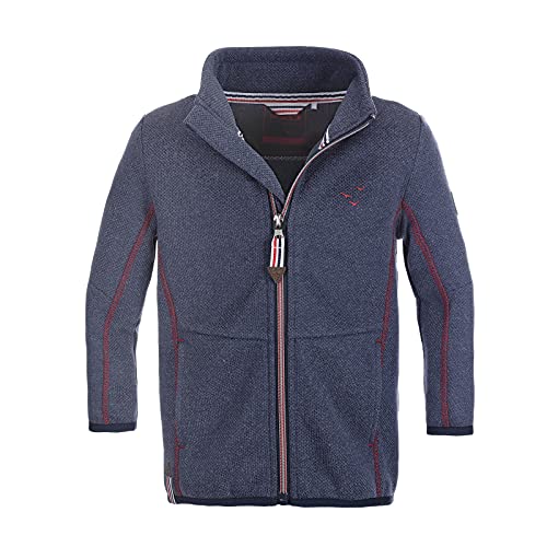modAS Kinder Strickfleecejacke mit maritimen Details - Fleecejacke Mädchen Jungen Jacke weich warm atmungsaktiv in Marine Größe 134-140 von modAS