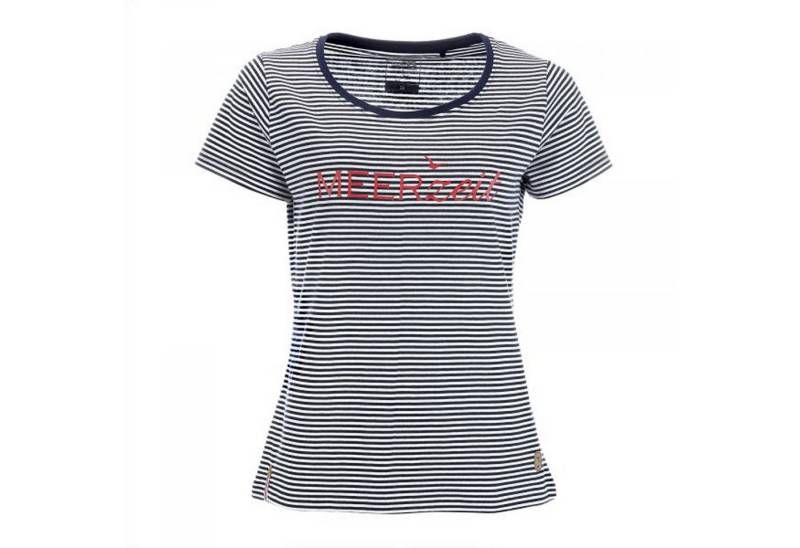 modAS Kurzarmshirt Damen T-Shirt mit Streifen und Print Meerzeit – Basic Shirt Gestreift modAS Kurzarmshirt Damen T-Shirt mit Streifen und Print Meerzeit – Basic Shirt Gestreift von modAS