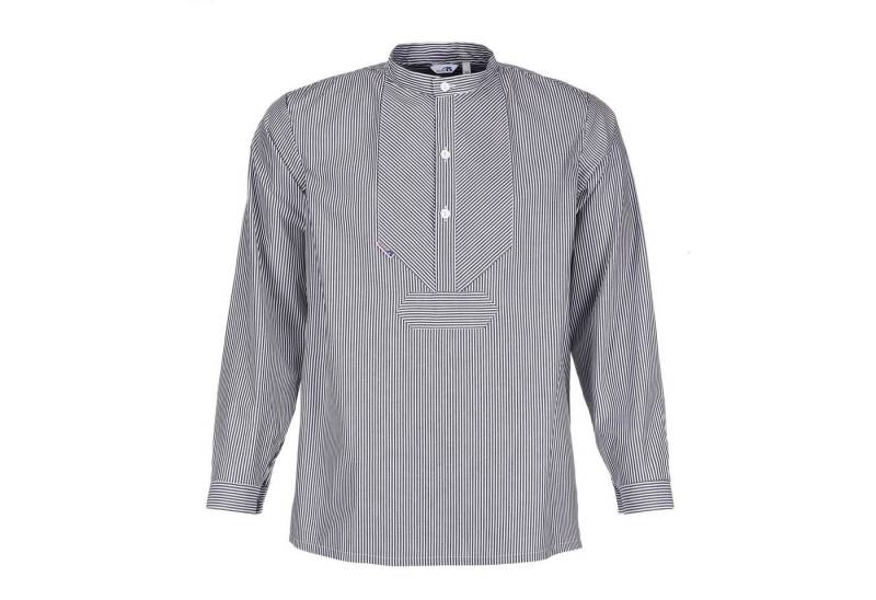 modAS Langarmhemd Unisex Fischerhemd Sommer mit Stehkragen - Hemd im Finkenwerder-Stil von modAS