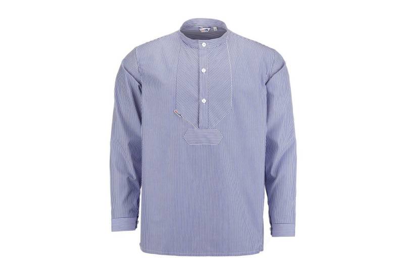 modAS Langarmhemd Unisex Fischerhemd Sommer mit Stehkragen - Hemd im Finkenwerder-Stil von modAS