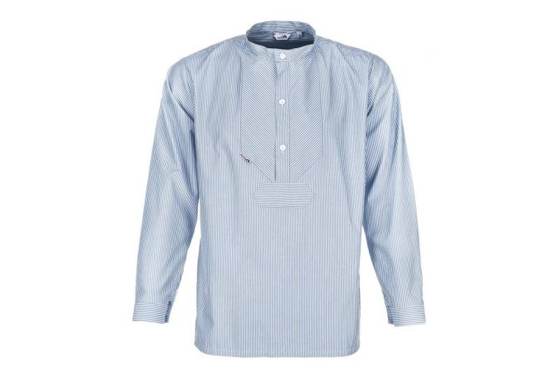 modAS Langarmhemd Unisex Fischerhemd Sommer mit Stehkragen - Hemd im Finkenwerder-Stil von modAS