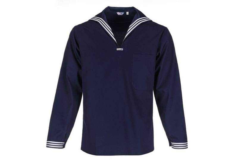modAS Langarmhemd Unisex Matrosenhemd Klassisch - Maritimes Langarm-Hemd Großer Kragen von modAS