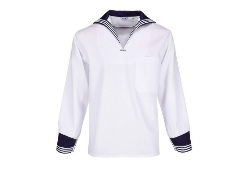 modAS Langarmhemd Unisex Matrosenhemd Klassisch - Maritimes Langarm-Hemd Großer Kragen von modAS