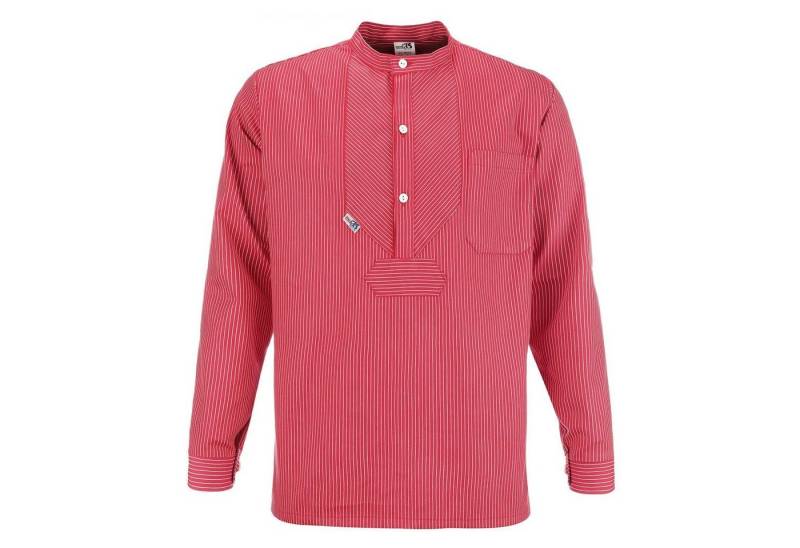 modAS Langarmhemd modAS Unisex Fischerhemd Basic Line gestreift Baumwolle von modAS