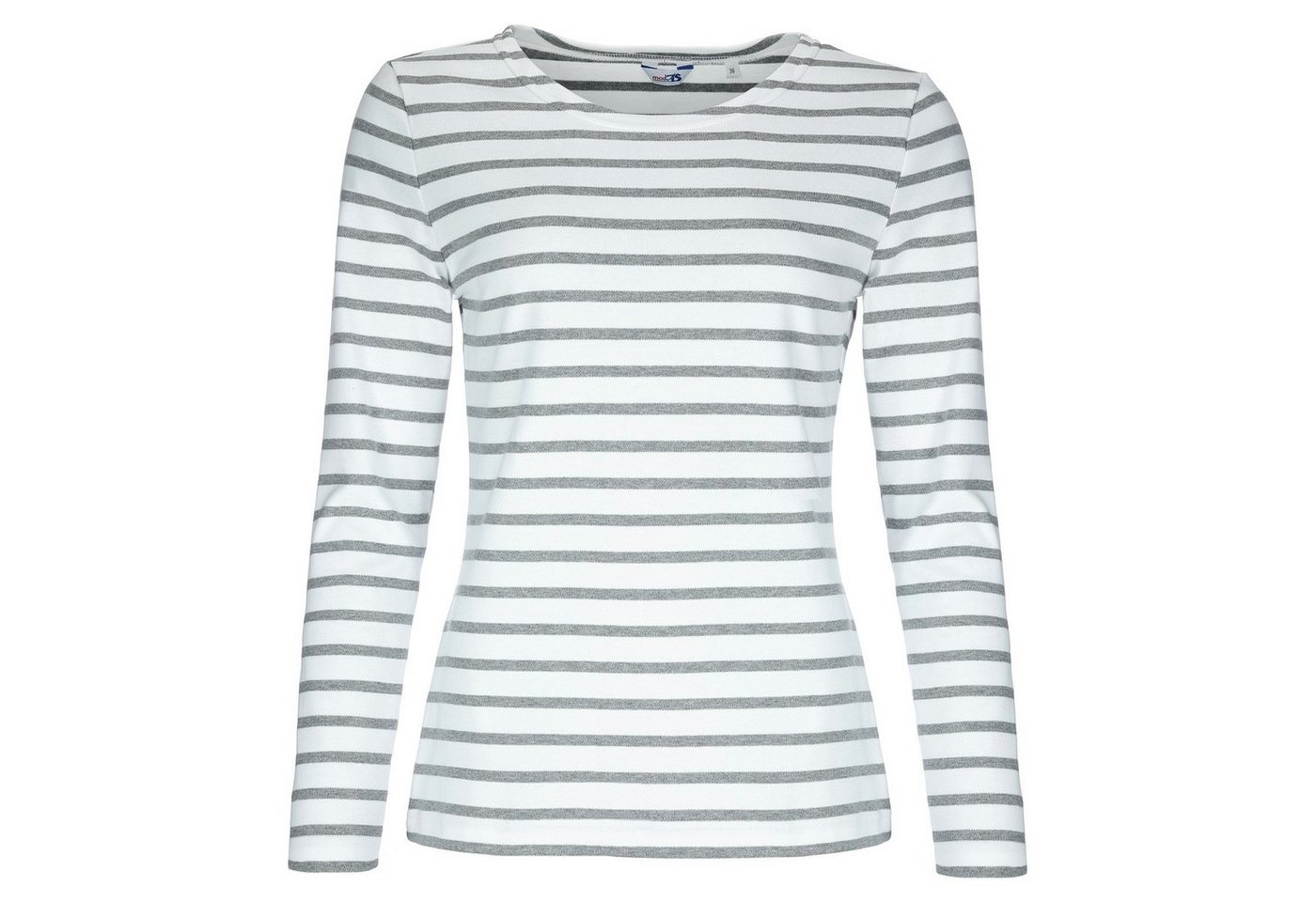 modAS Langarmshirt Damen Langarm-Shirt mit Streifen Bretonisches Streifenshirt Baumwolle von modAS
