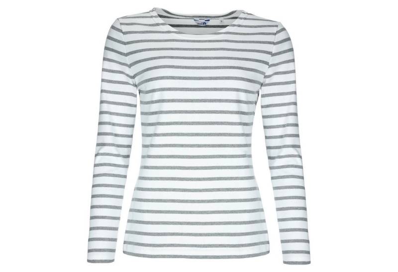 modAS Langarmshirt Damen Langarm-Shirt mit Streifen Bretonisches Streifenshirt Baumwolle von modAS
