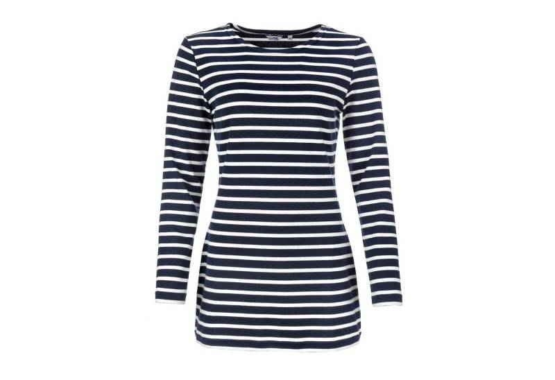 modAS Langarmshirt Damen Long-Shirt Streifen Maritim - Gestreiftes Langshirt Baumwolle von modAS