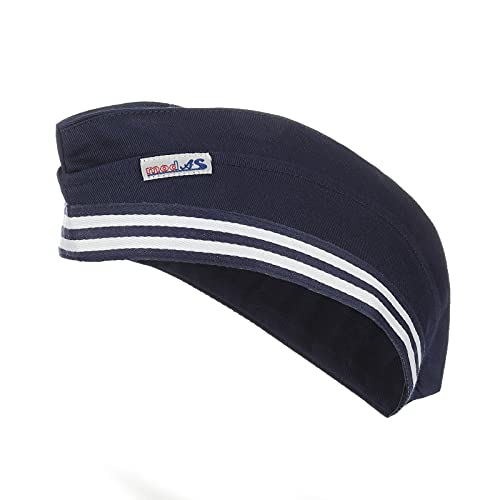 modAS Matrosenmütze Matrosenmütze Schiffchen - Seemannsmütze Mütze Sailor Marine in Marine-Blau Größe 3 Erwachsene von modAS
