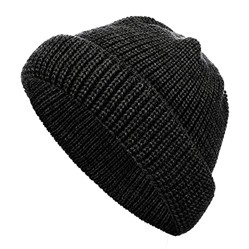 modAS Schippermütze Mütze Wollmütze Strickmütze - Wolle Wintermütze aus 100% Schurwolle in Anthrazit von modAS