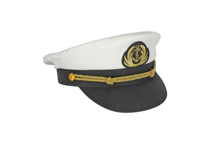 modAS Schirmmütze Unisex Kapitänsmütze Matrosenmütze Anker Goldfarbene Kordel & Knöpfe von modAS