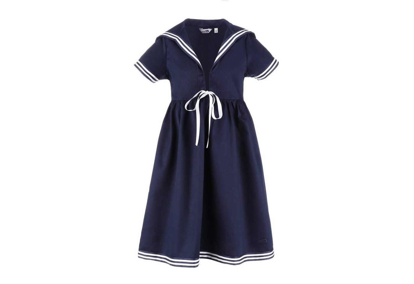 modAS Sommerkleid Kinder Matrosenkleid 1/2-Arm - Maritimes Kurzarmkleid Großer Kragen von modAS