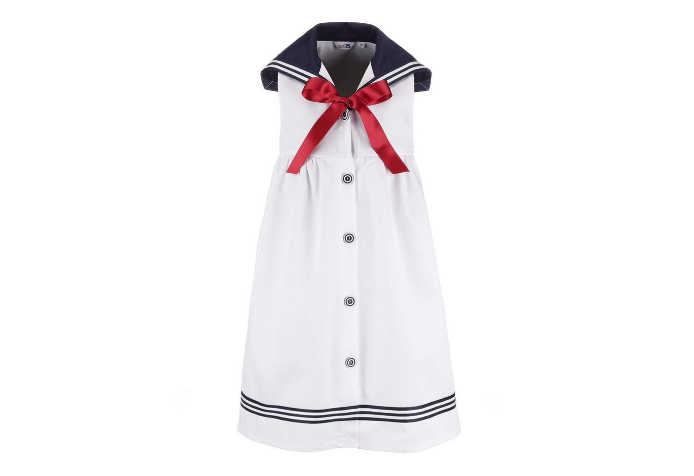 modAS Sommerkleid Kinder Matrosenkleid ärmellos - Maritimes Kleid mit großem Kragen von modAS