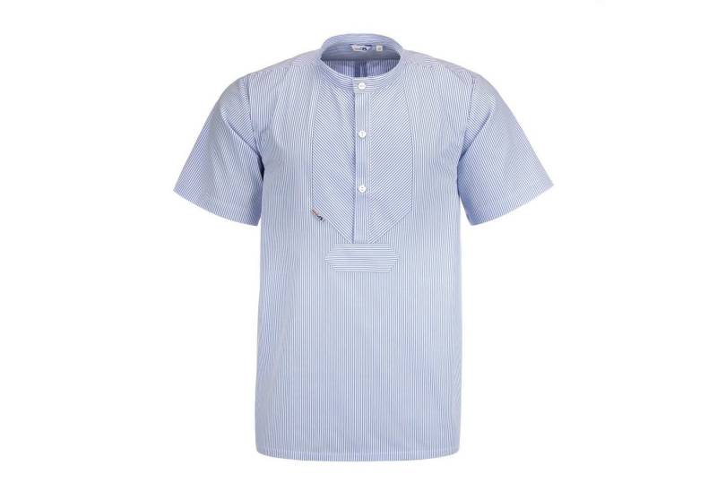 modAS Streifenhemd Unisex Fischerhemd Sommer mit Stehkragen - Hemd im Finkenwerder-Stil von modAS